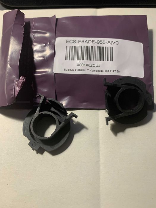 Adaptadores de Farol ECSING – Compatíveis com Fiat 500 (2 peças)