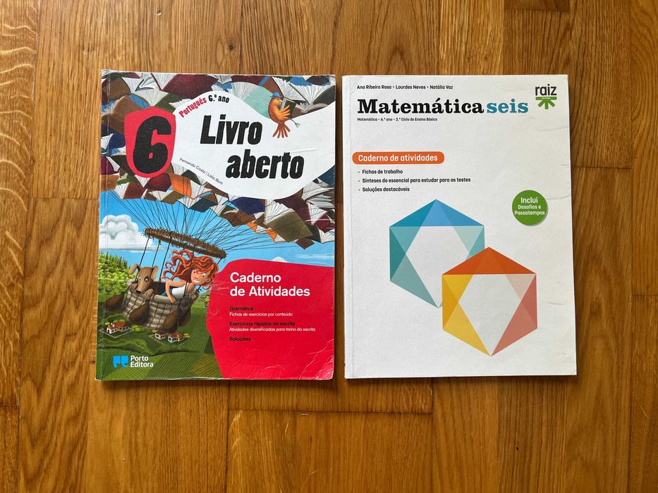 Livros escolares de 6º, 5º, 4º e 2º anos