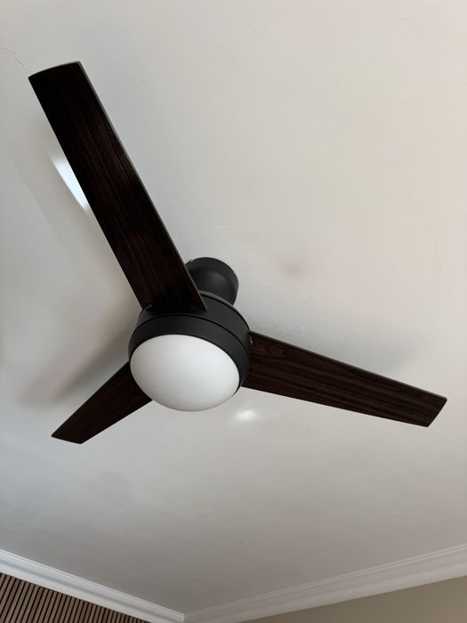 Ventilador de teto, castanho com luz