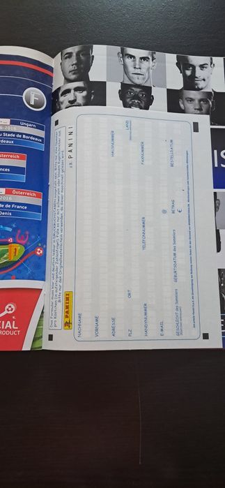 Caderneta cromos futebol Euro France 2016
