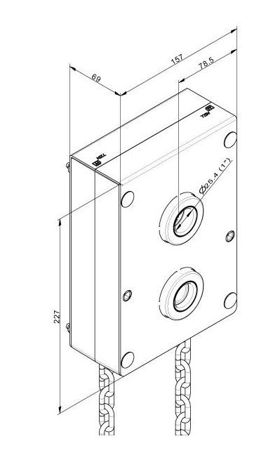 Przekładnia łańcuchowa wciągarka kołowrót do bram przemysłowych