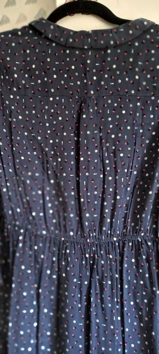 Vestido azul escuro, verão e meia estação - L - Zara