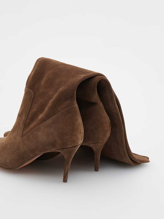 Стильні чоботи до коліна натуральна замша