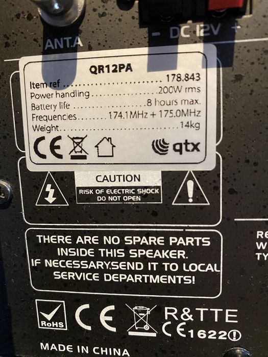 Unidade PA portátil-caixa de coluna QR12A