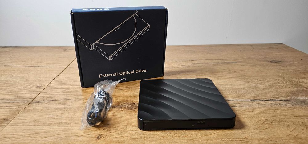 Zewnętrzny napęd optyczny USB CD/DVD czarny
