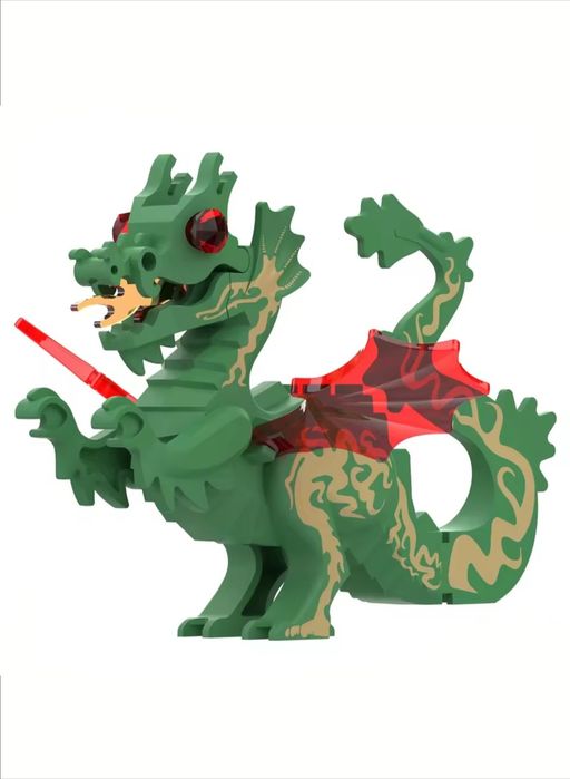 Nowe klocki figurka duży Smok Castle kompatybilne z klockami Lego smoczyca smoczysko ze skrzydłami rycerze średniowiecze bajka mit hit prezent rycerz