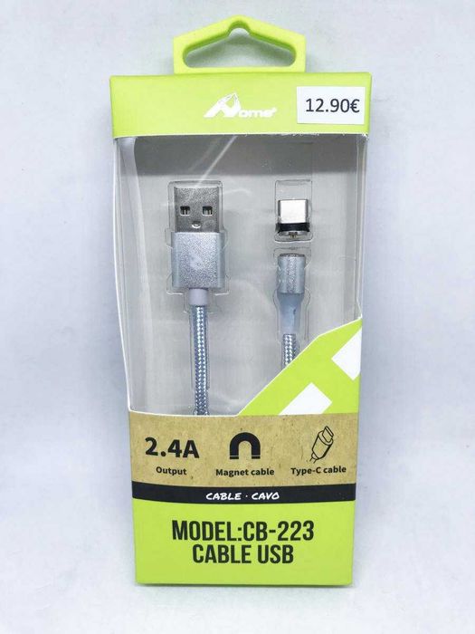 Cabo carregador magnético USB-C (Type-C)