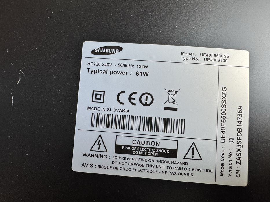 SAMSUNG UE40F6500 40 Smart TV,3D,Full HD Wi-Fi,USB,HDMI,Ethernet