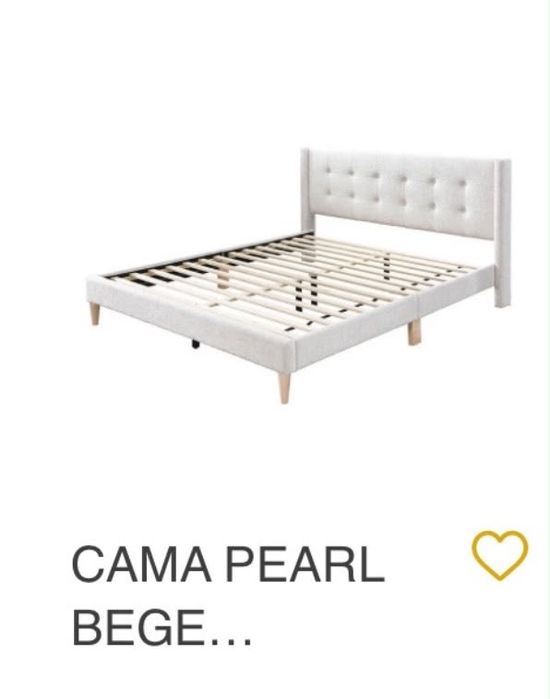 Cama bege estufada