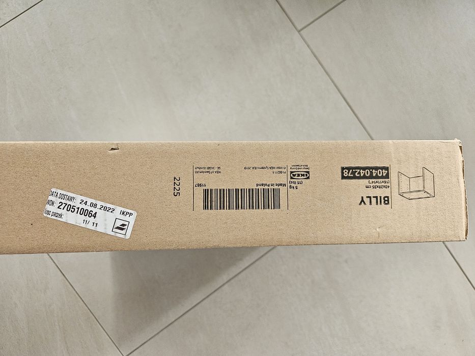 IKEA BILLY Nadstawka, okleina dębowa bejcowana na biało, 40x28x35 cm