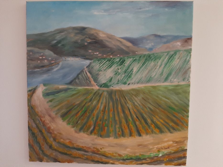 Tela, em óleo, dimensões 50x50 cm