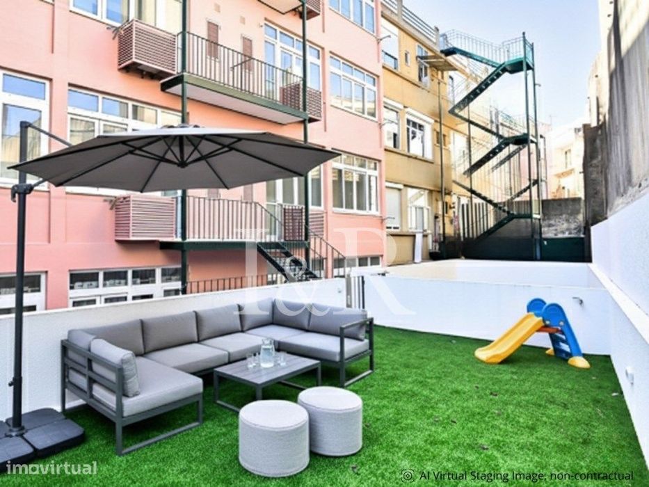 Apartamento T0 com terraço, em Arroios, Lisboa