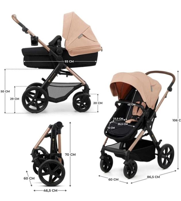 Carrinho bebe 3 em 1 Kinderkraft moov 2 air