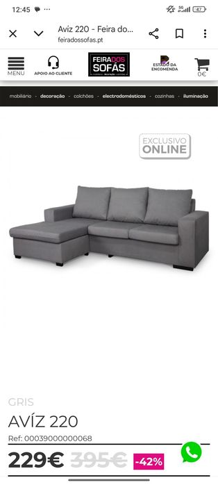 Sofá  da feira dos sofas como novo