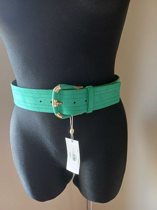 Zielony pasek Only, rozmiar 70. Welur, szer. 5 cm, Nowy