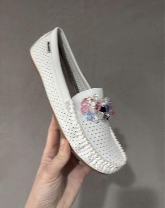 Mokasyny damskie, mokasyny ażurowe, baleriny, 39