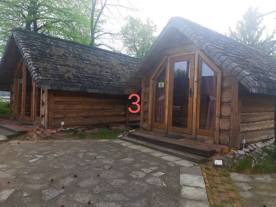 Dom domek z bala letniskowy.  Sauna altanka bania kemping jacuzzi stół