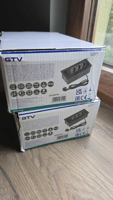 Gniazdo meblowe przedłużacz blatowy GTV SOFT 3x gniazdo - 2 sztuki