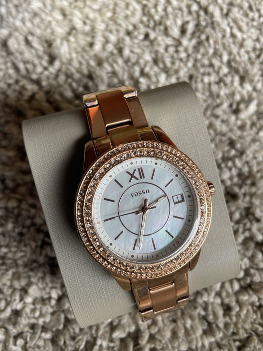 Relogio fossil rosa gold
