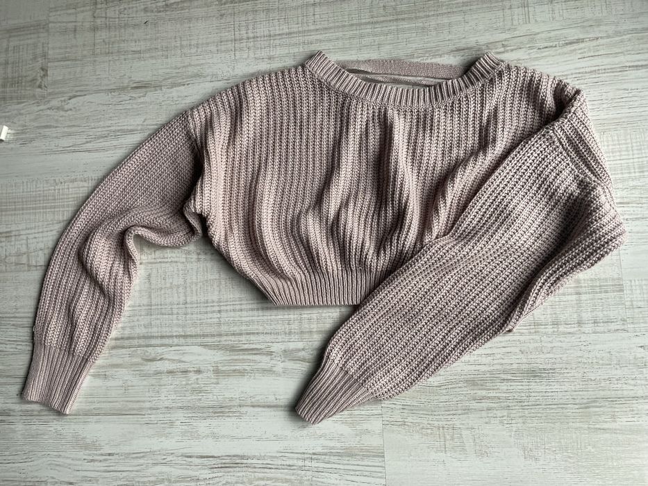 Sweterek krótki, pudrowy róż