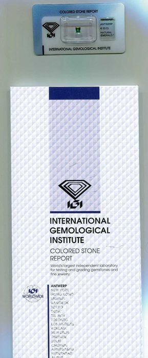 Esmeralda do Zámbia 0.33 Kilates Pedra Precisoa certificado pelo IGI
