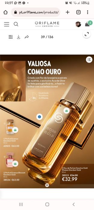 Eau de Parfum Good as Gold Woman Giordani Gold