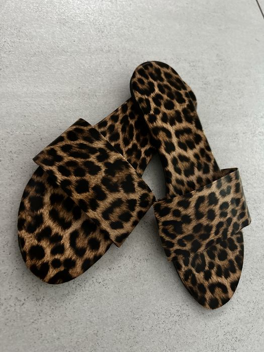 Klapki danskie eleganckie panterka 42 28 cm nowe