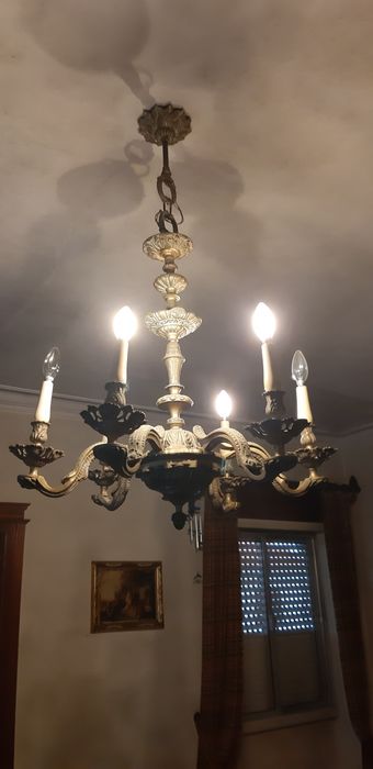 Candeeiro de tecto em latão