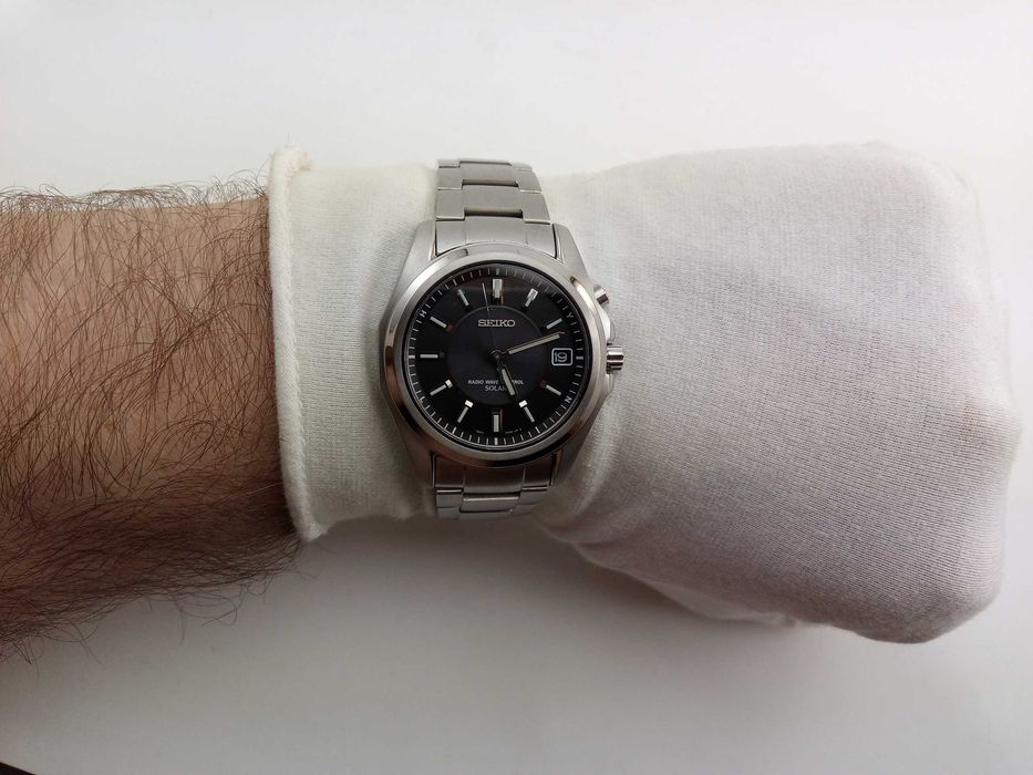Японские мужские часы Seiko Solar SBTM121 титан, радиоконтроль, сапфир
