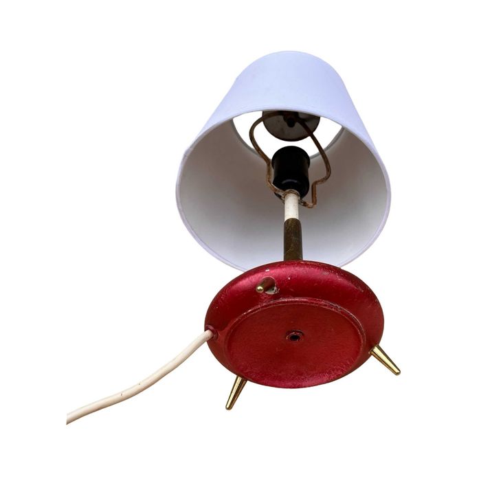 Lampa stołowa z abażurowym kloszem Belgia lata 80.