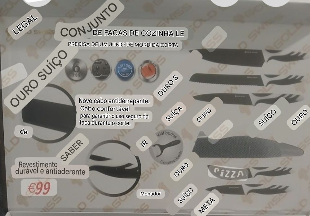 Vendo conjunto de facas para cozinha novo na caixa