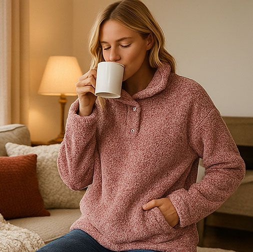 Różowa pluszowa bluza sweter damski XL