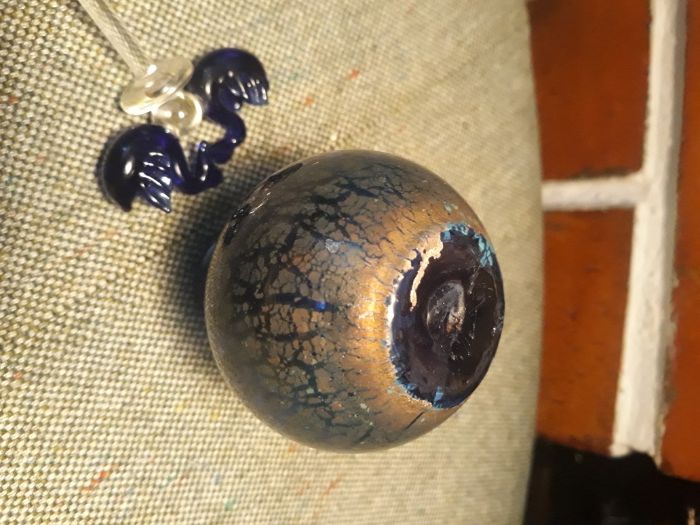 Frasco de Perfume Murano, tampa com cisnes