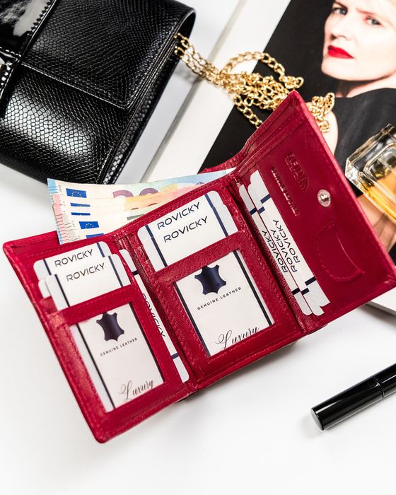 skórzany portfel z zewnętrzną portmonetką - rovicky