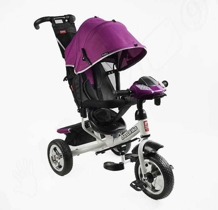 Триколісний дитячий велосипед-коляска, музика, фара