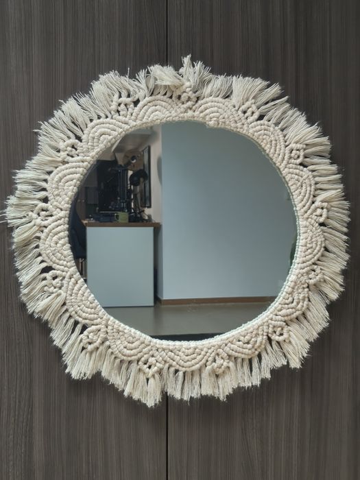 Espelho em macramé 45cm