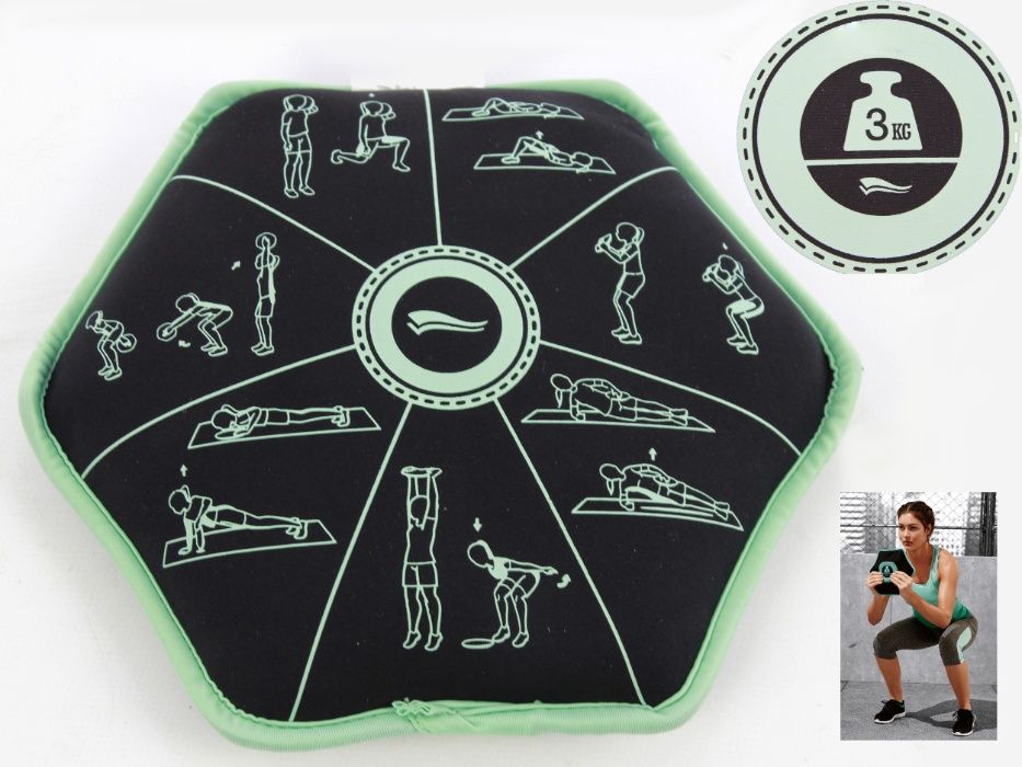 Sand disc, hantle trening dysk neoprenowy worek z piaskiem 3kg