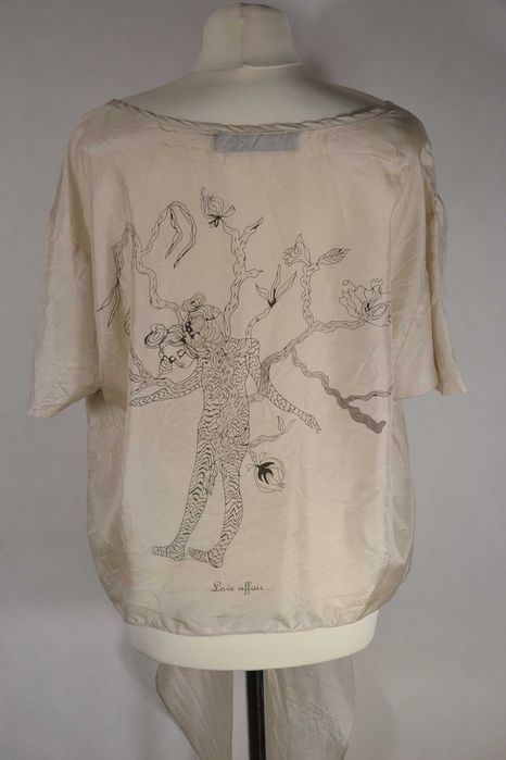 TUSNELDA Bloch Jedwabna Wiązana Bluzka Damska 36 Oryginalna Super Stan