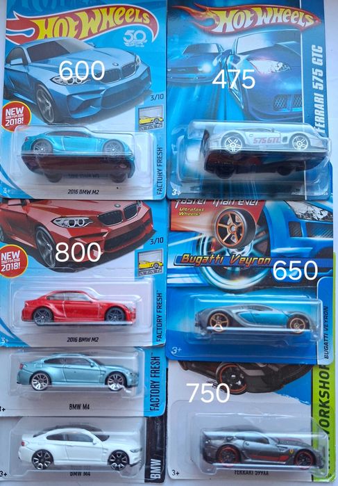 Моделі машинок хот вілс Європа Ауді, бмв, феррарі, фольксваген від 90