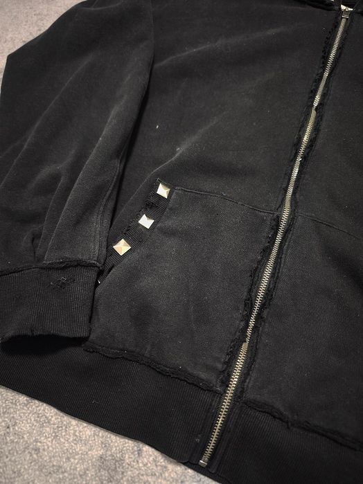 Opium distressed zip hoodie