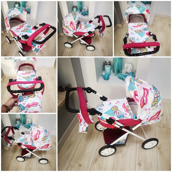 Wózek dla Lalek Dziewczynek Regulowana Rączka