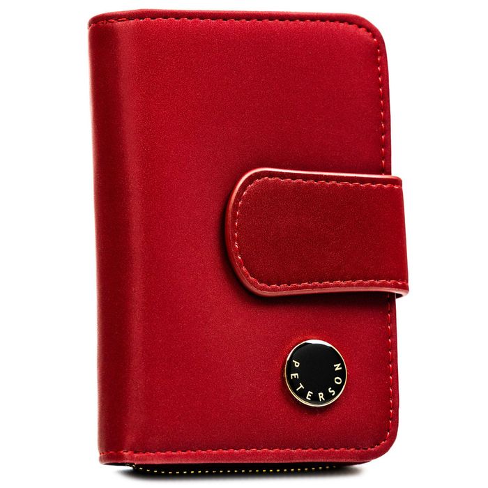 klasyczny, czerwony portfel damski ze skóry naturalnej i ekologicznej