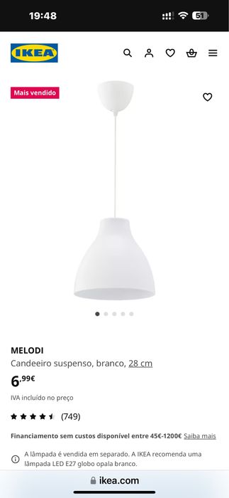Vendem-se candeeiros Ikea com lampadas
