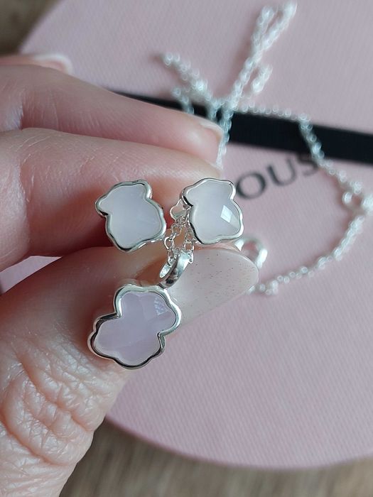 Komplet Kolczyki łańcuszek mis