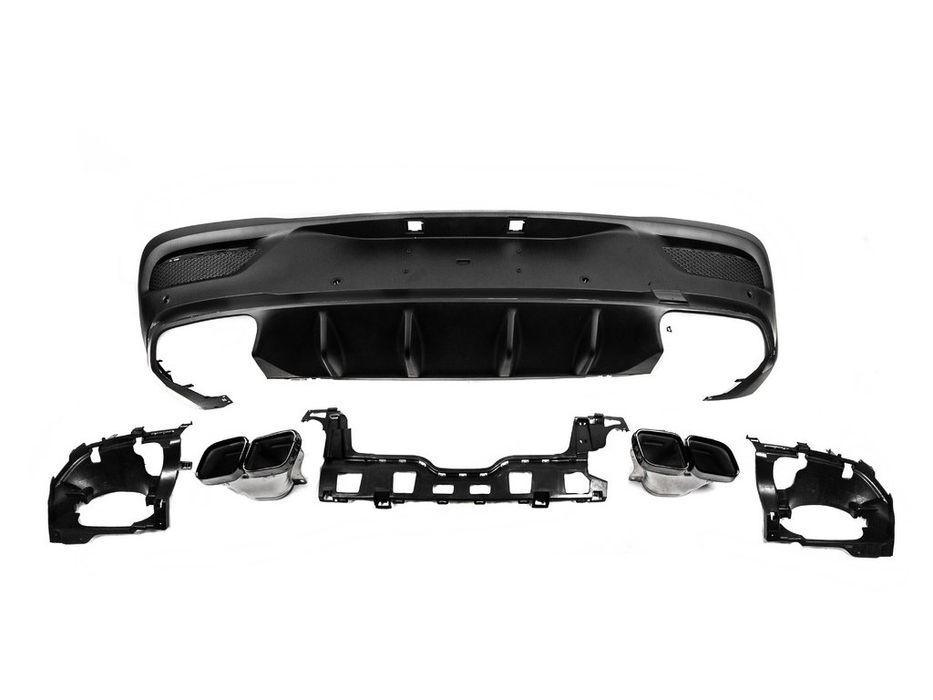 Mercedes GLE coupe C167 Задній дифузор з насадками Black (GLE63-Look)