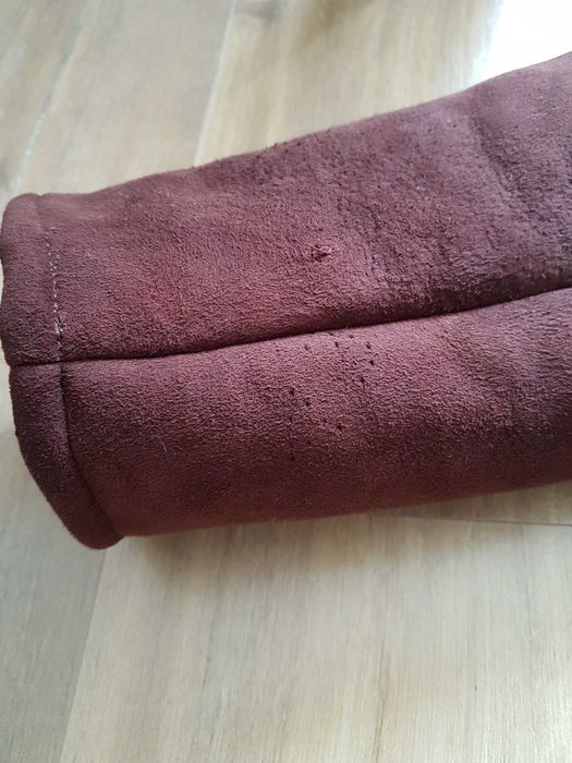 Naturalny kożuch jagnięcy baran rozmiar L/XL brązowy