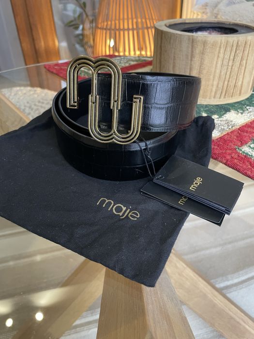 Шкіряний ремінь (пояс) від Maje (Sandro), оригінал, чорного кольору.