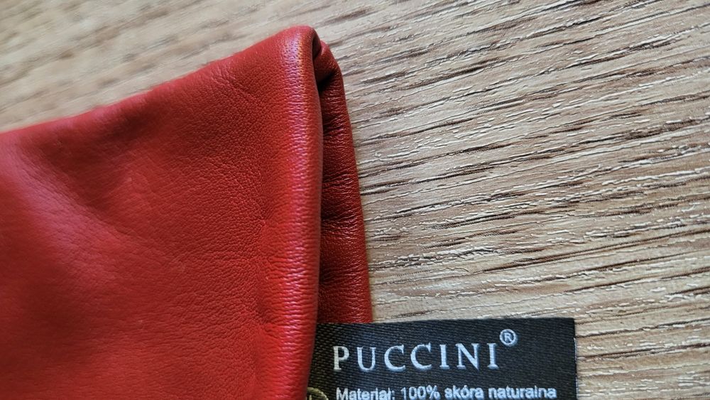 Puccini czerwone rękawiczki ferrari skóra naturalna premium
Miękka skó