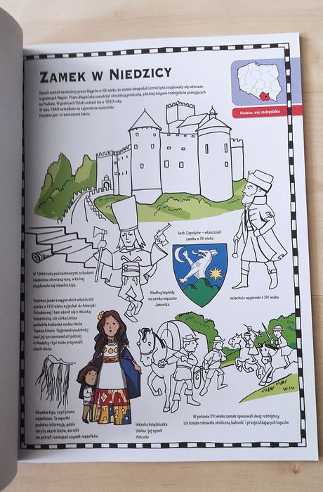 Duża kolorowanka XXL Zamki w Polsce Nowa