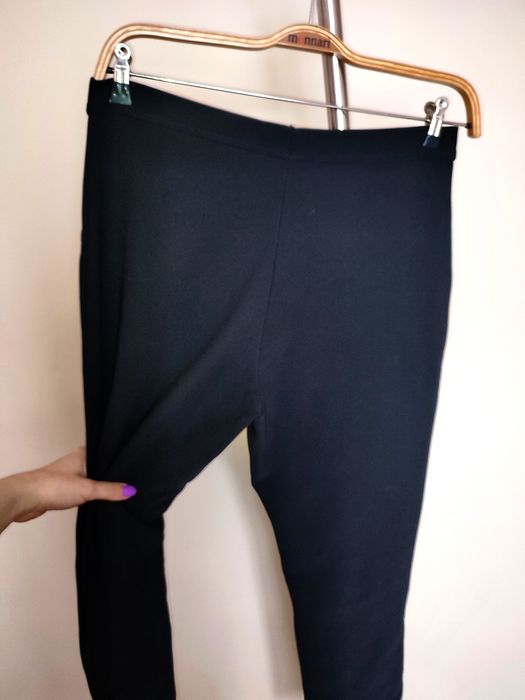 Legginsy damskie  prążkowane M czarne 38